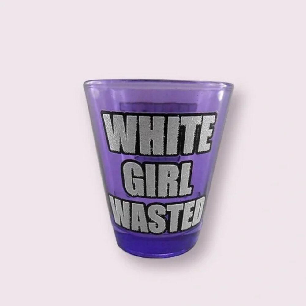 Spencer’s Glitter White Girl Wasted Purple Shot Glass